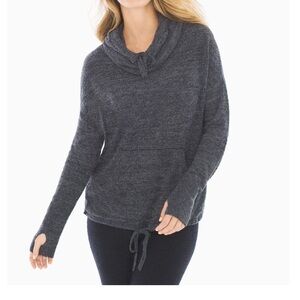 Barefoot Dreams Gray Cowl Neck Sweater febble beach pullover